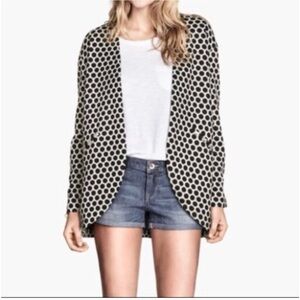 H&M white and black polka dot jacket size S